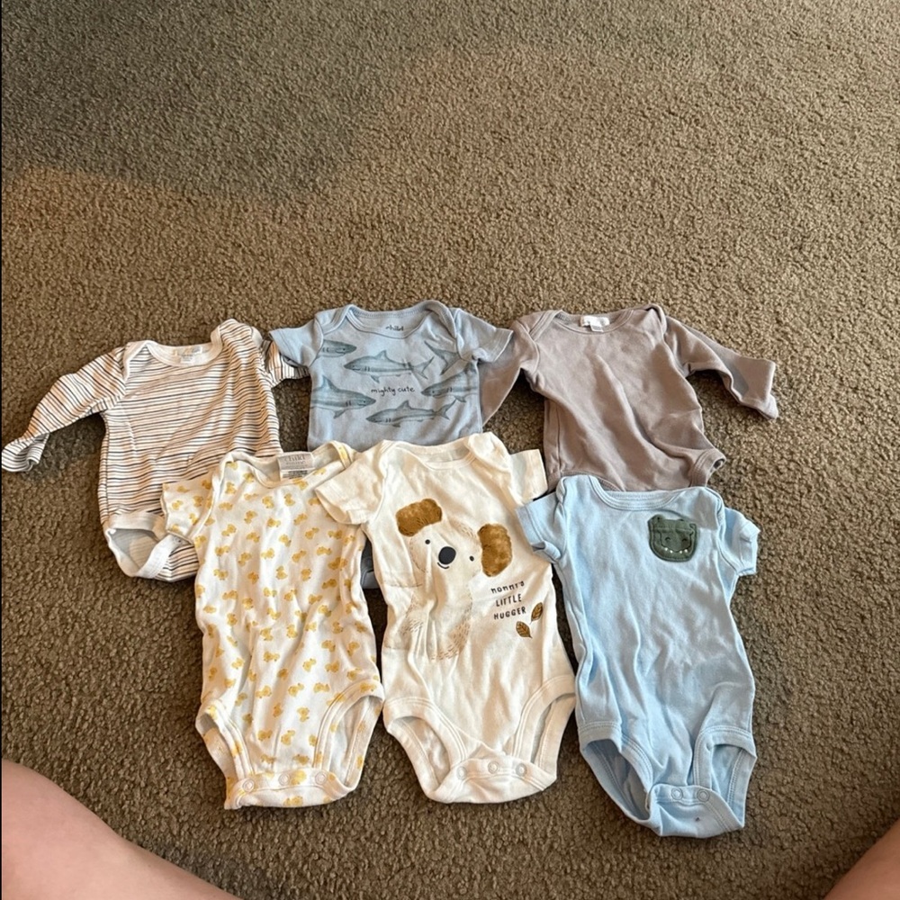 Carter's Baby Bodysuits in Blue, Gray, and White